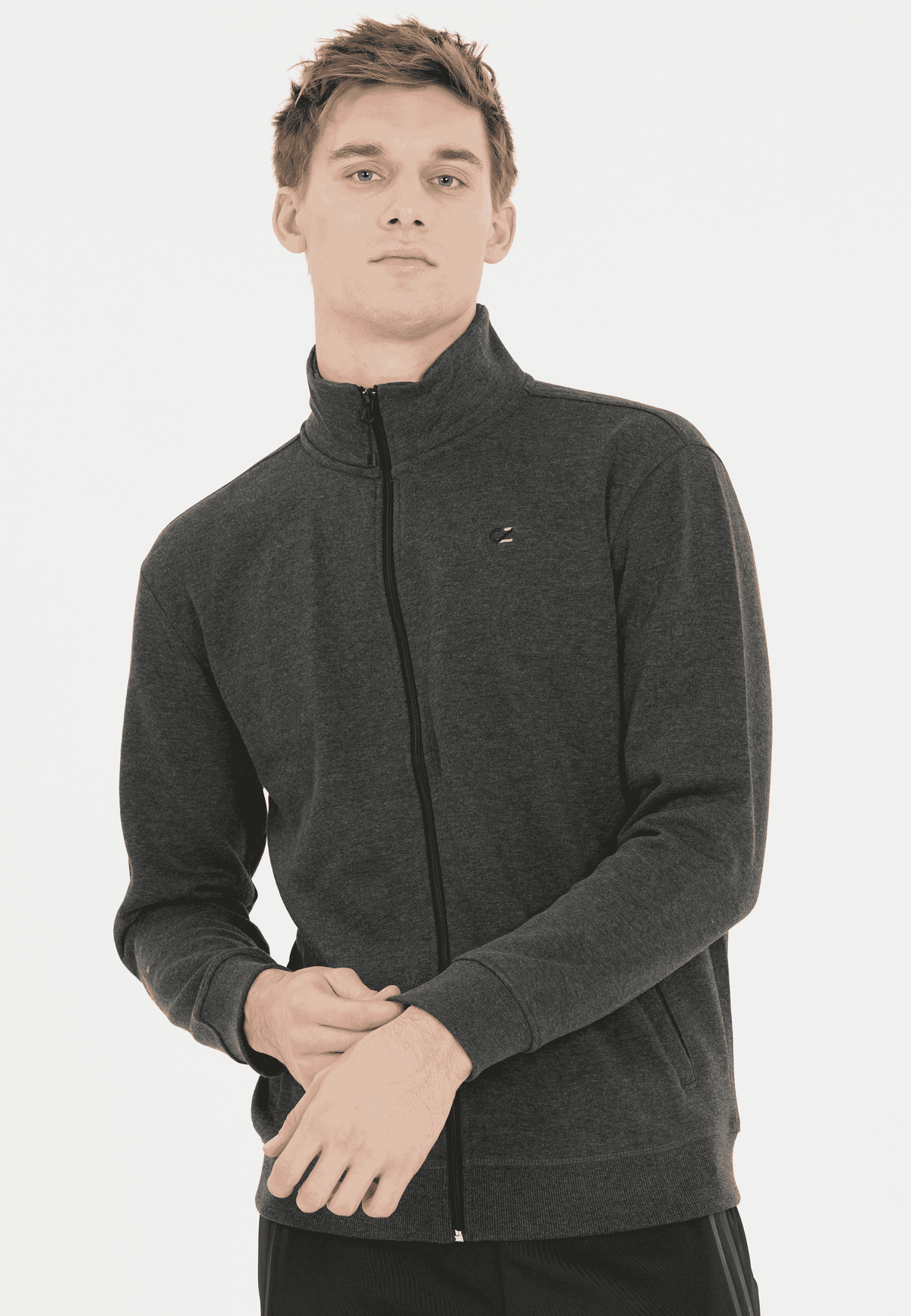 CRUZ PITT M ZIP MELANGE SWEATSHIRT