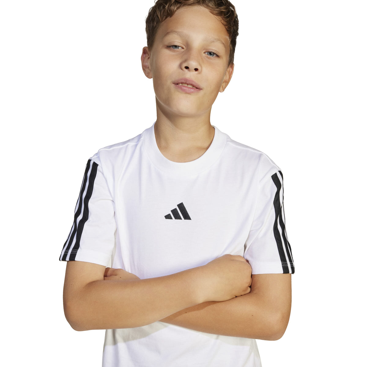 ADIDAS J 3S TEE 160        WHITE/BLACK