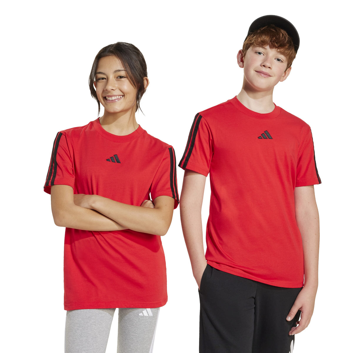 ADIDAS J 3S TEE 160        PURRUB/BLACK