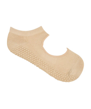 Slide On Non Slip Grip Socks - Glitter CreamÂ 