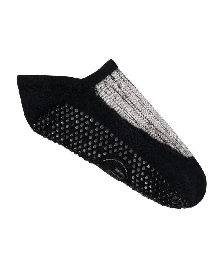 Luxe Mesh Low Rise Non Slip Grip Socks - Chain Mesh in Black/Metallic (Gold)Ã‚Â 