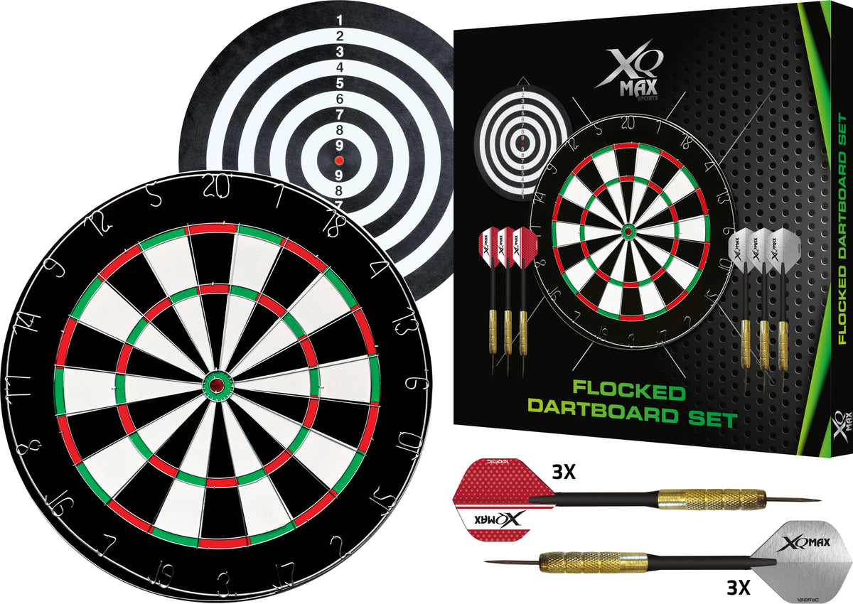 XQ MAX DARTS 2 CM FLOCKED DARTBOARD SET