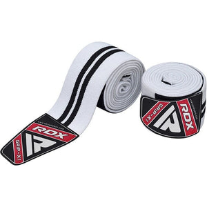 RDX GYM KNEE WRAPS WHITE/ BLACK NEW
