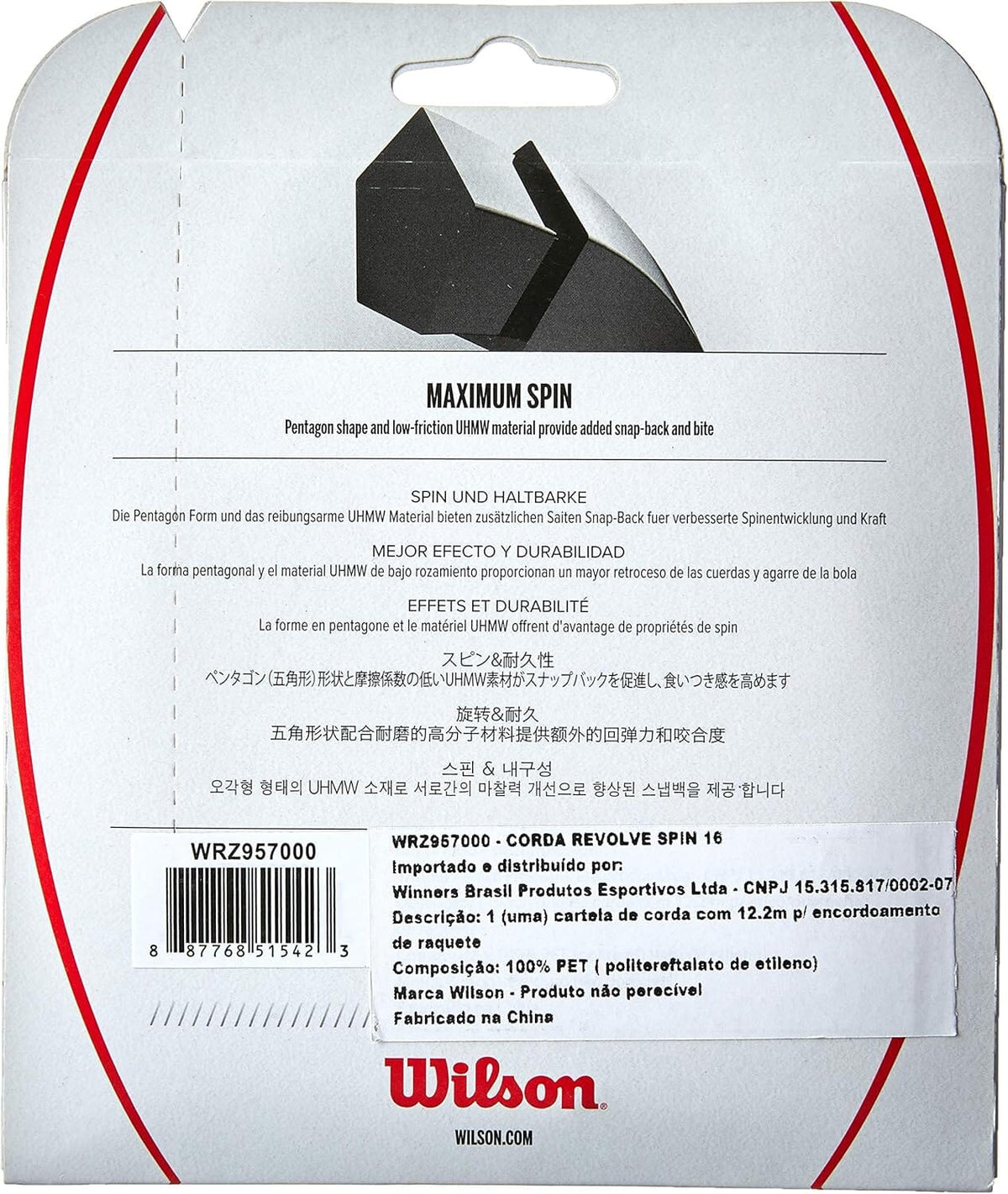 WILSON REVOLVE SPIN 16 SET BK