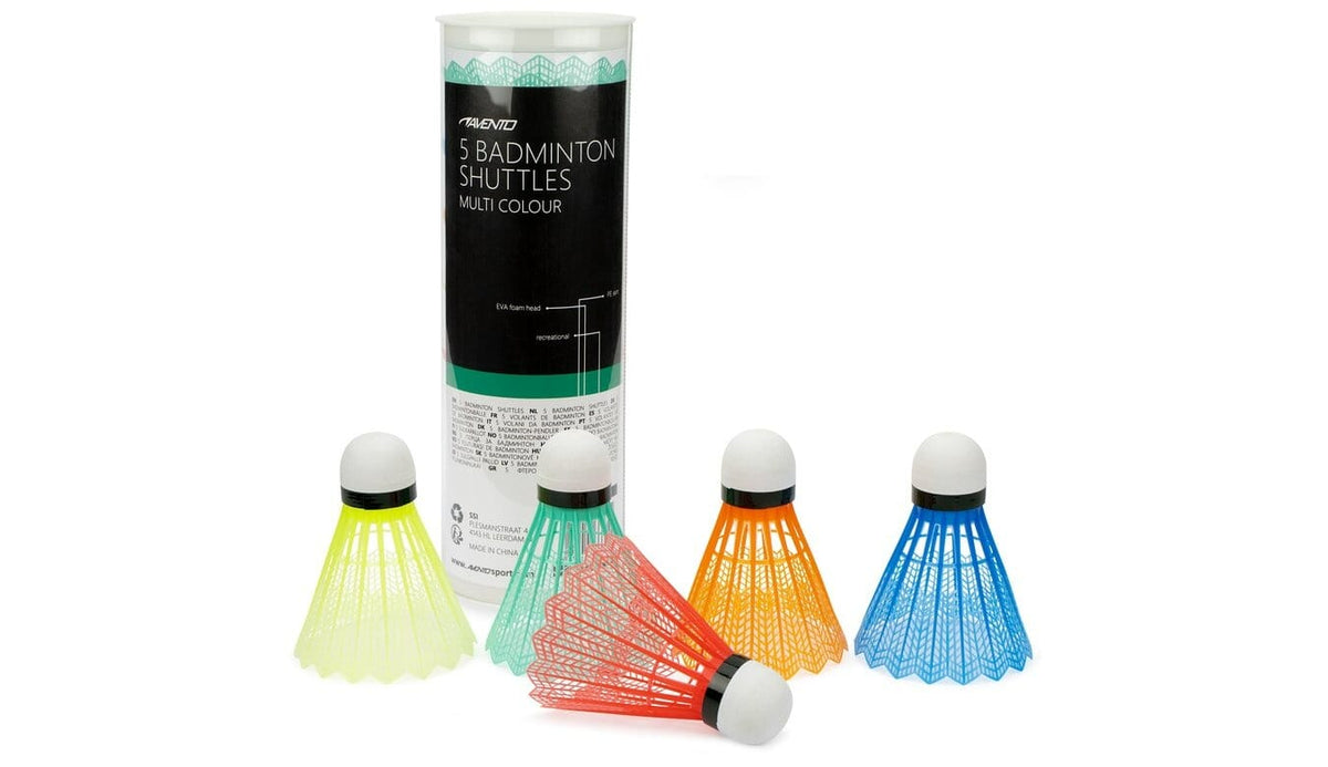 AVENTO 5 BADMINTON SHUTTLES 5 COLOURS